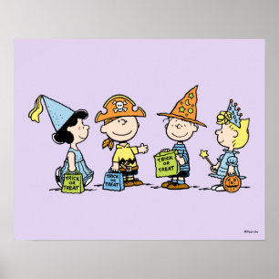 Póster Peanuts Halloween Truco o Trato