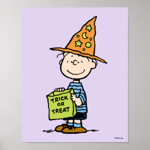 Póster Peanuts Linus Mago Truco o Trato