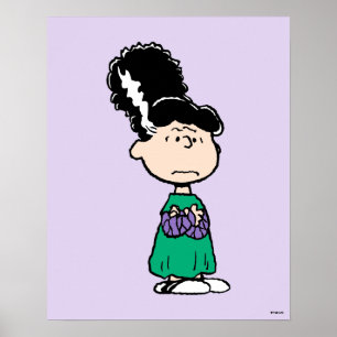 Póster Peanuts Lucy Novia de Frankenstein Halloween
