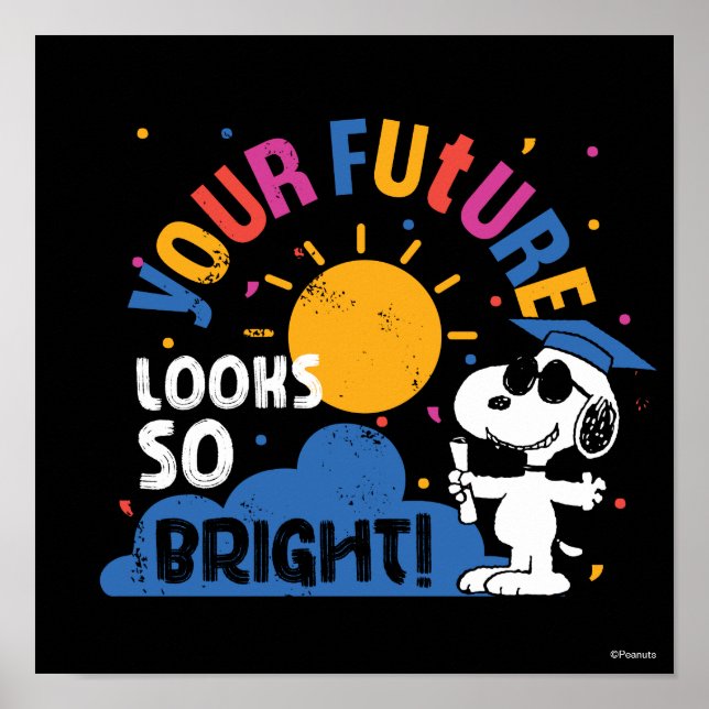 Póster Peanuts Snoopy Your Future Looks So Bright (Frente)