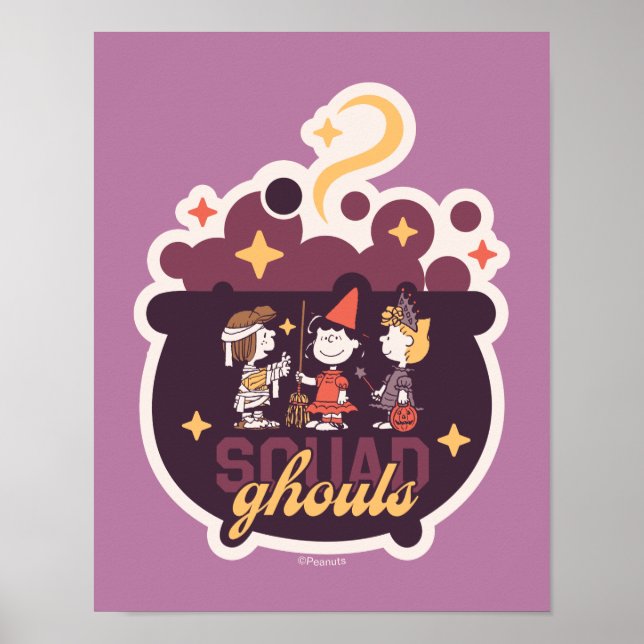 Póster Peanuts Squad Ghouls Caldero de Halloween (Frente)