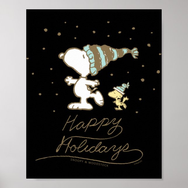 Póster Peanuts Winter Skating T Shirt  (Frente)