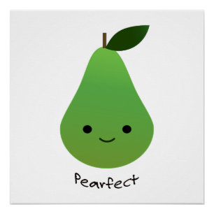 Póster Pearfect Cute Kawaii Pear