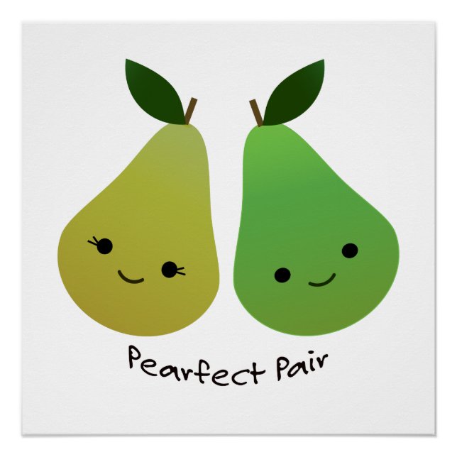 Póster Pearfect Pear Kawaii Pears (Anverso)