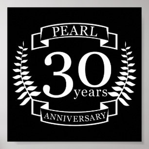 Póster Pearl 30 aniversario boda 30 años