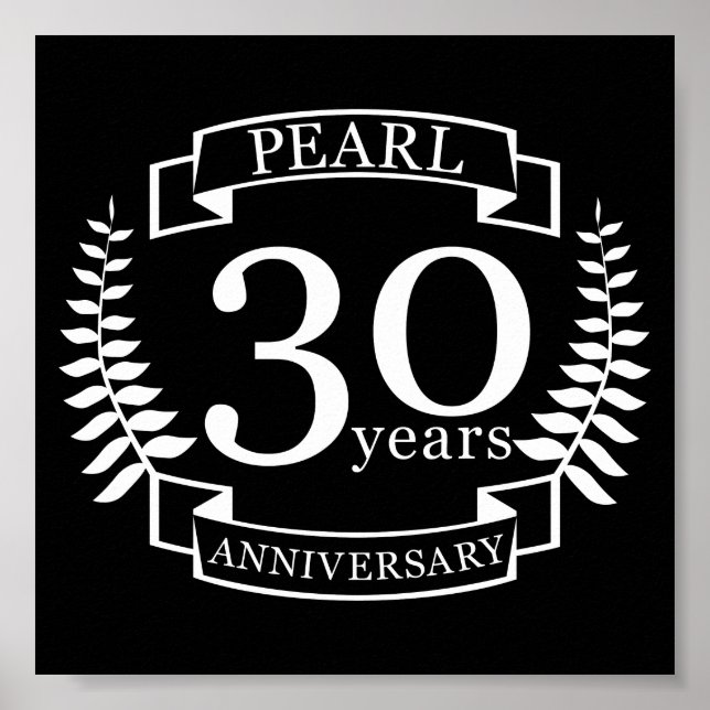 Póster Pearl 30 aniversario boda 30 años (Frente)