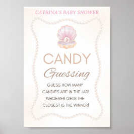 Póster Pearl Baby Shower Game Sign