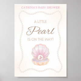 Póster Pearl Baby Shower Game Sign