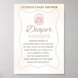 Póster Pearl Baby Shower Game Sign