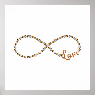 Póster Pearl Diamond Gold Infinity Love