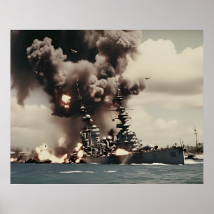 Póster Pearl Harbor Attack Vintage