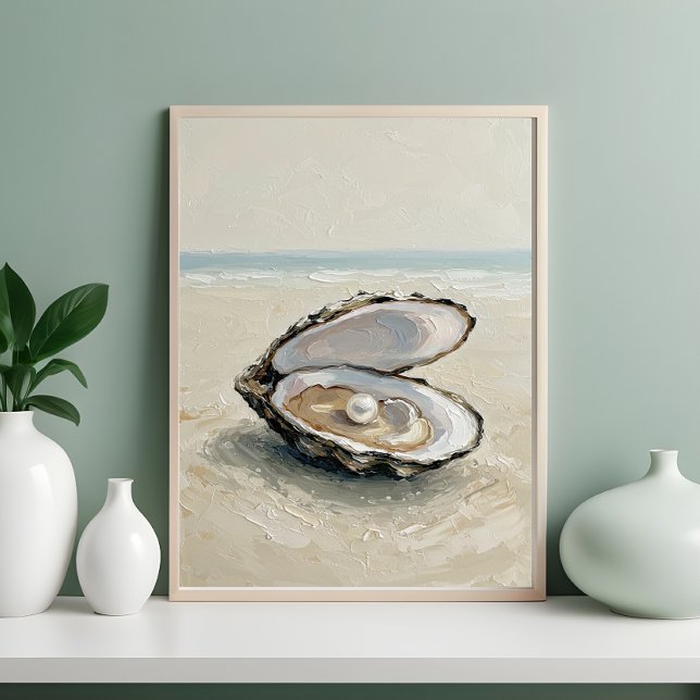 Póster Pearl in Oyster by the Sea – Coastal Serenity Pain (Subido por el creador)