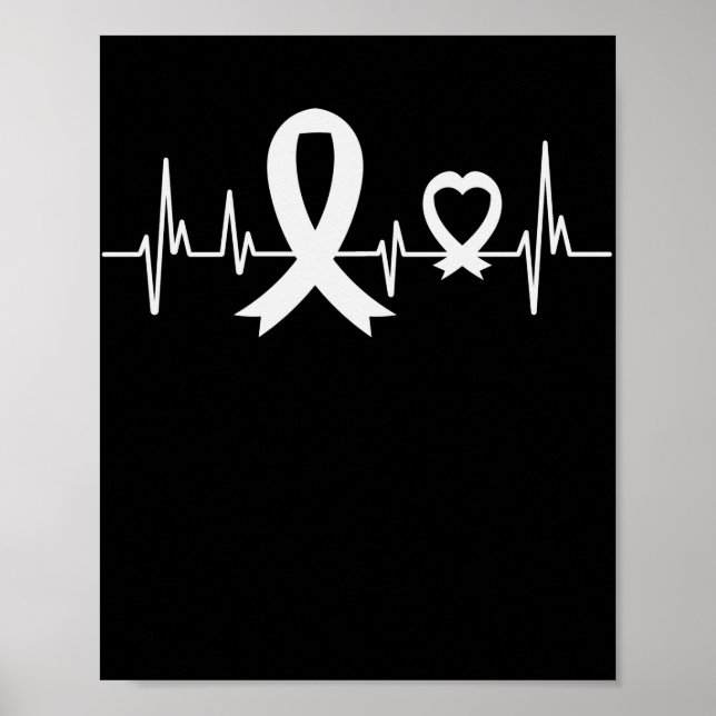 Póster Pearl Ribbon para la Conciencia del Cáncer de Pulm (Frente)