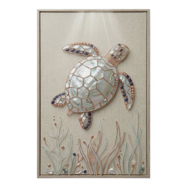 Póster Pearl Sea Turtle Wall Art (Anverso)