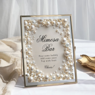 Póster Pearls Moda Bridal Shower Mimosa Bar
