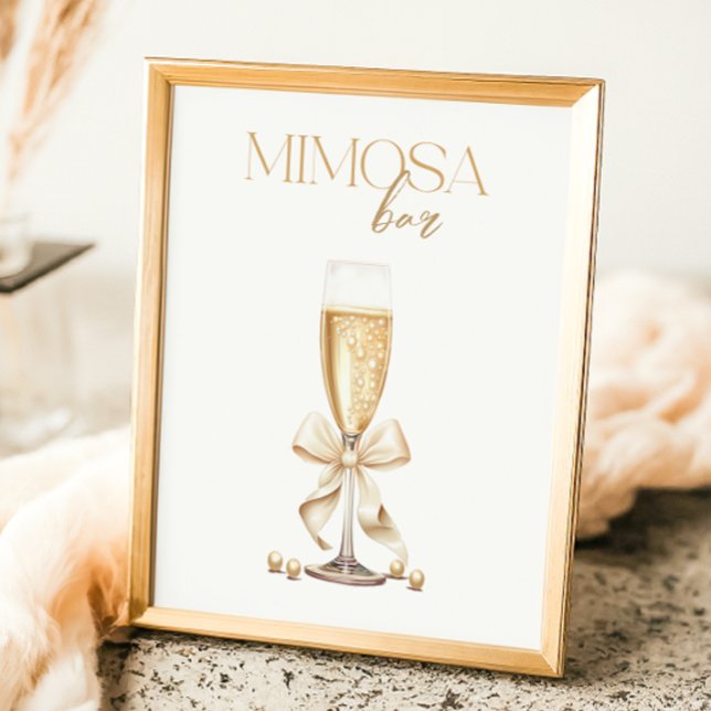 Póster Pearls & Prosecco Bridal Shower Mimosa Bar (Subido por el creador)