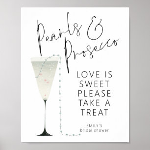 Póster Pearls Prosecco El Amor Es Dulce Despedida de Solt