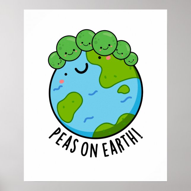 Póster Peas On Earth Funny Veggie Peace Pun (Frente)
