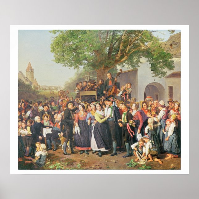 Póster Peasant Wedding in Lower Austria (oil on canvas) (Frente)