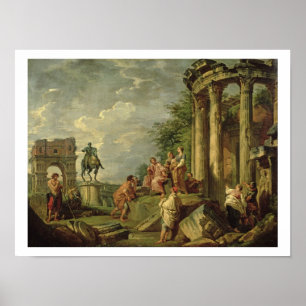 Póster Peasants Amongst Roman Ruins, 1743 (oil on canvas)