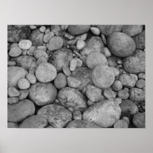 Póster Pebble stones photo poster in black and white