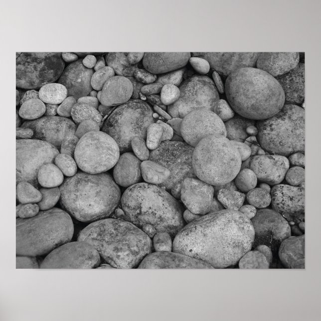 Póster Pebble stones photo poster in black and white (Frente)