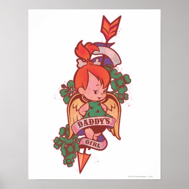 Póster PEBBLES™ Chica de papá (Frente)