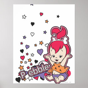 Póster PEBBLES™ Corazón púrpura