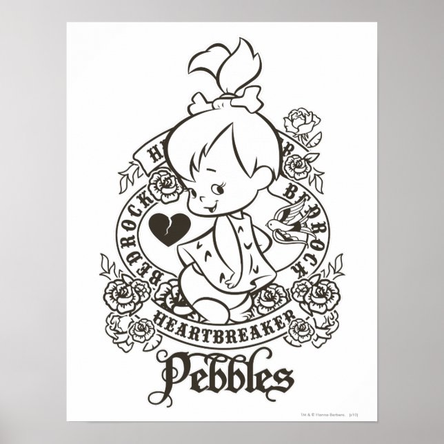 Póster PEBBLES™ Heartbreaker B&W (Frente)