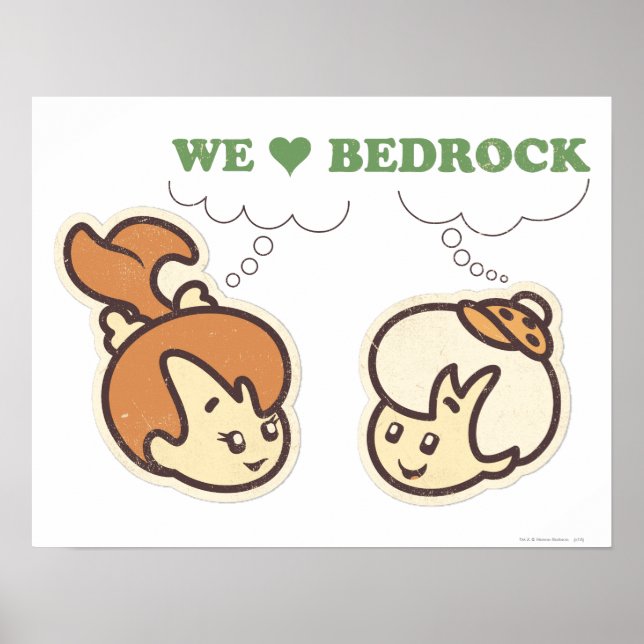Póster PEBBLES™ y Bam Bam Love Bedrock (Frente)