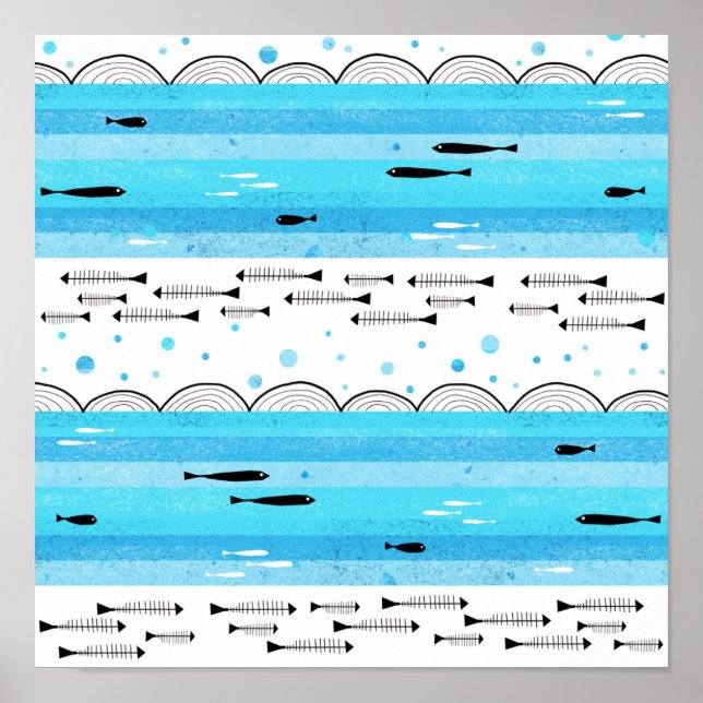 Póster Peces en el mar (Frente)