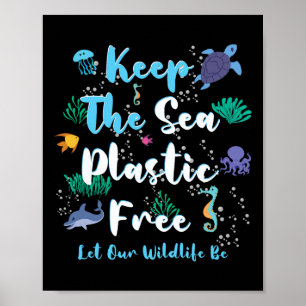 Póster Peces Salvar el mar Proteger Salvar la naturaleza 