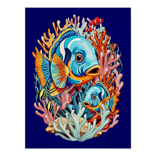 Póster Peces Tropicales Colores Verano Vibraciones (Anverso)