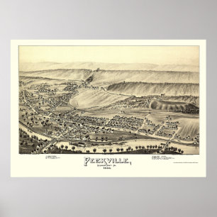 Póster Peckville, mapa panorámico del PA - 1892