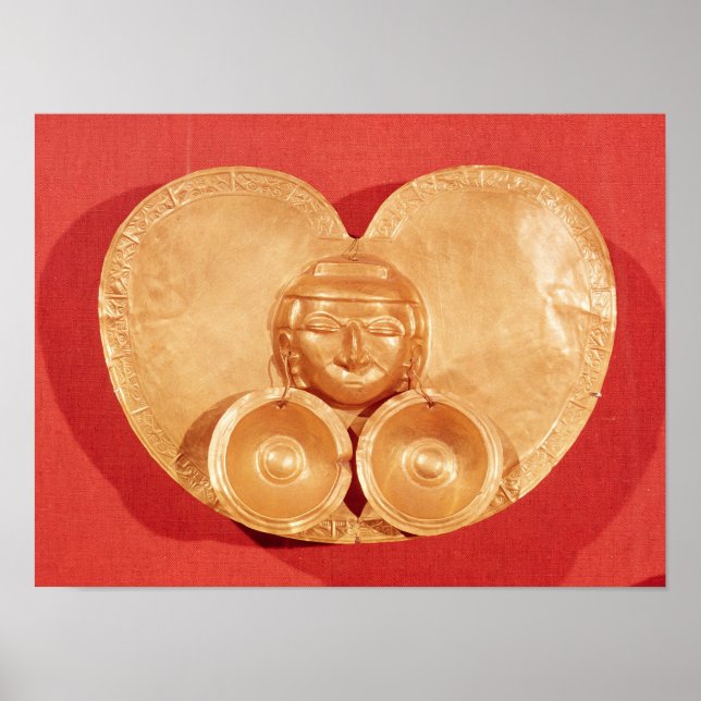 Póster Pectoral with a human face wearing earrings (Frente)