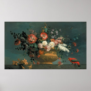 Póster Pedazo de flor con el loro