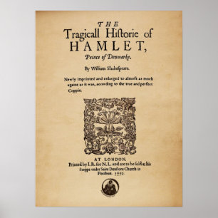 Póster Pedazo delantero al cuarto de Hamlet (versión