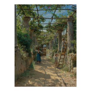 Póster Peder Mørk Mønsted Sombra de una pérgola italiana
