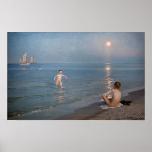 Póster Peder Severin Kroyer - Niños bañándose en Skagen