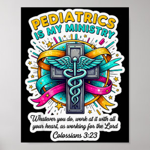 Póster Pediatra cristiano Doctor Pediatría es mi mínimo
