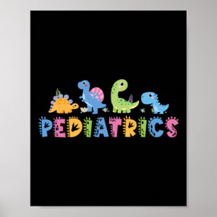 Póster Pediatría Enfermera de la escuadra pediátrica Dino