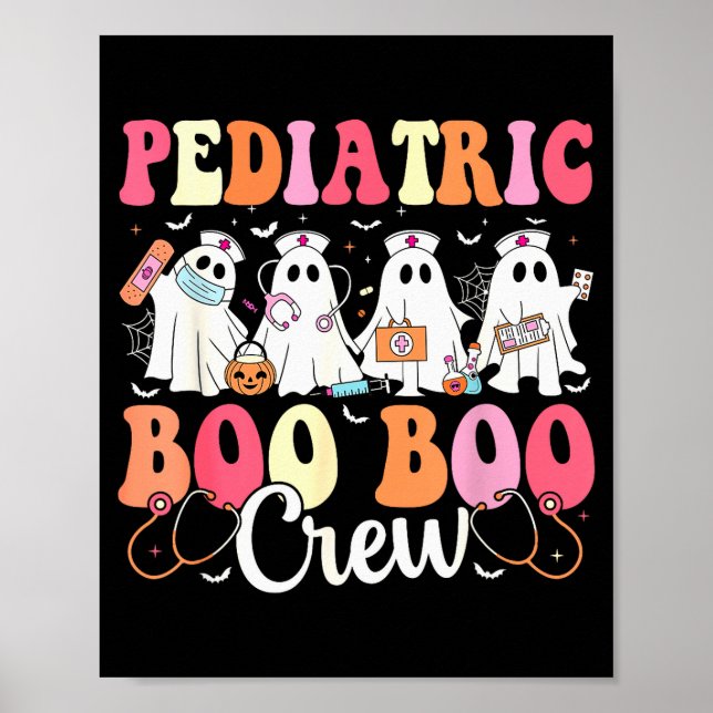 Póster Pediatric Nurse Boo Boo Crew Ghost Nurse Halloween (Frente)