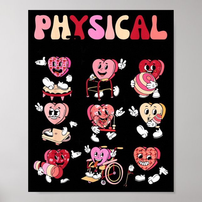 Póster Pediatric Physical Therapy Pt Pta Happy Valentine' (Frente)