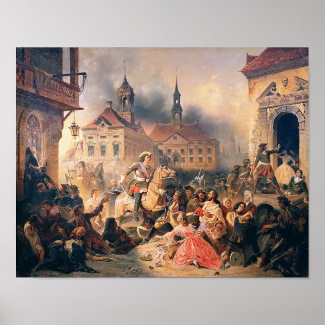 Póster Pedro el Grande conquista Narva en 1704, 1859 (Frente)