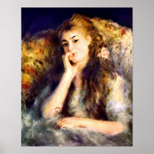 Póster Pedro Renoir - retrato de un chica en pensamientos