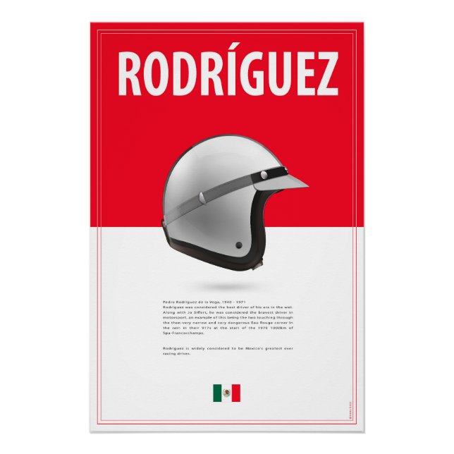 Póster Pedro Rodriguez Helmet (Anverso)