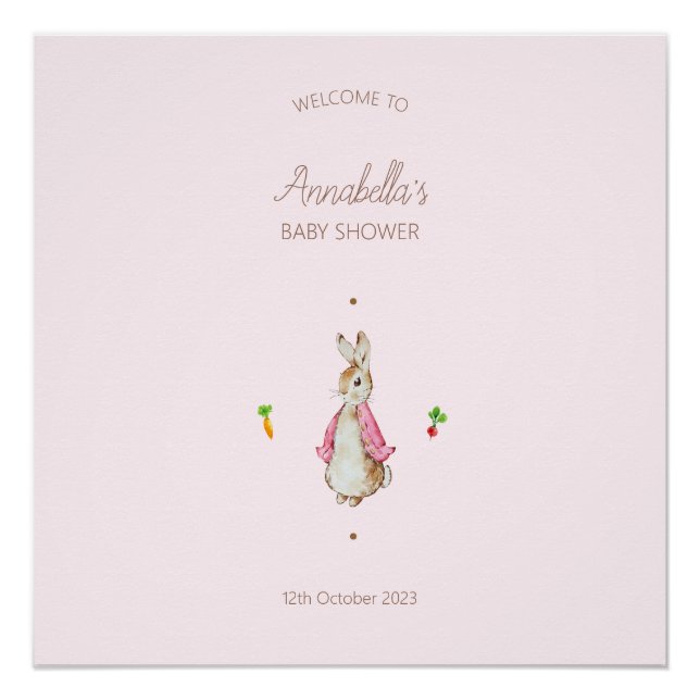 Póster Pedro rosado simple el conejo (Anverso)