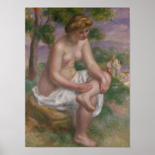 Póster Pedro un bañista asentado el   de Renoir en un