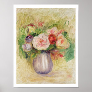 Póster Pedro un florero de Renoir el de flores