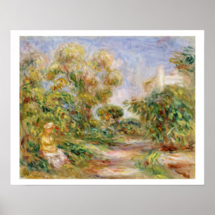Póster Pedro una mujer de Renoir el   en un paisaje